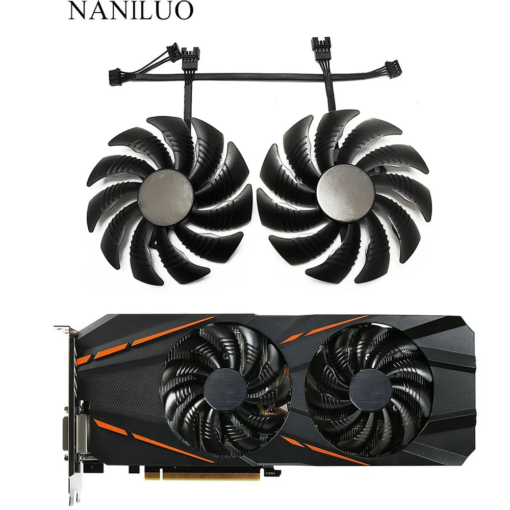 88 мм PLD09210S12HH T129215SU 4Pin кулер Цена за штуку Gigabyte GeForce GTX1060 1070 GTX 1050ti 960 RX570 RX470