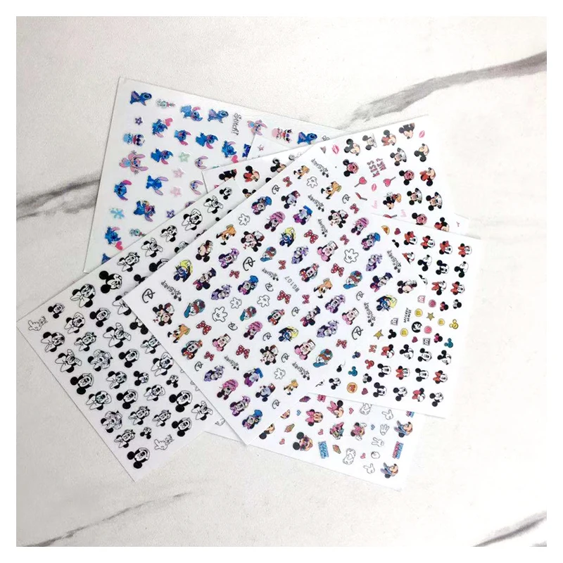 

1pcsMickey Minnie Mickey Mouse Nail Stickers Cute Cartoon Anime 3D Disney Nails for Children's Nail Art Adhesive Slider Sticker