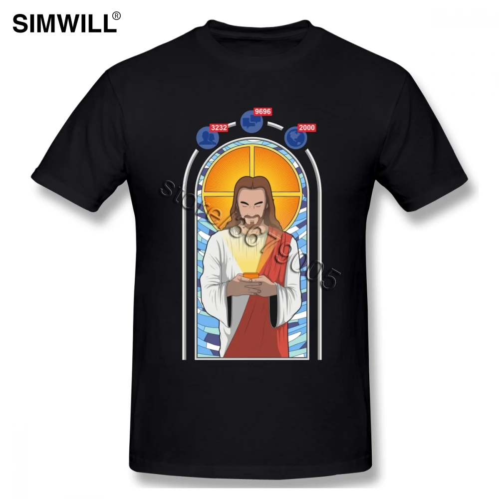 

Praise The Technology T-Shirts Simple Graphic Large Size Tee Male Short Sleeve Round Collar Jesus Christ Tshirt Soft Cotton