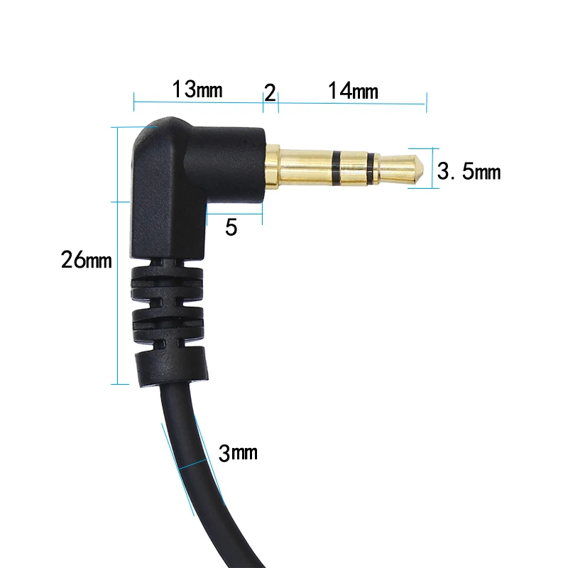 1M 2M 3.5mm Male to Male Stero Audio Cable 90 Degree Angled 3 Pole Car AUX MP3/MP4 Audio Cable images - 6