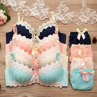 japanese girl bra set lolita kawaii sky blue blue pink yellow cute girl bra underwear set lace edge mesh