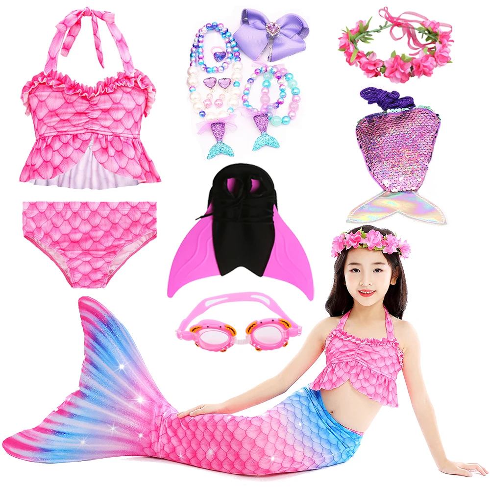 Детские аксессуары для девочек с хвостом русалки и плавником детский купальник