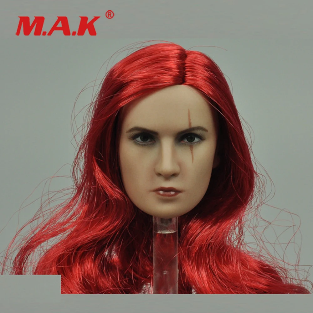 1/6 женская скульптура в виде рыжей головы резьба убийцы для 12 дюймов кукла