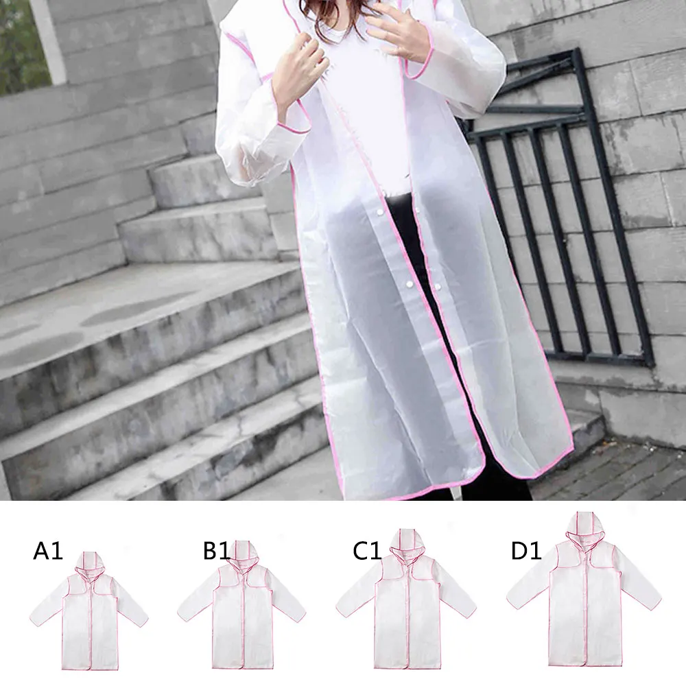 Прозрачный пластиковый дождевик из ЭВА для женщин дорожный водонепроницаемый