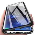 Металлический магнитный абсорбирующий чехол 360 для Samsung Note 10 20 Ultra 9 8, двухсторонний стеклянный чехол S21 S20 S10 S9 S8 S22 Plus Ultra