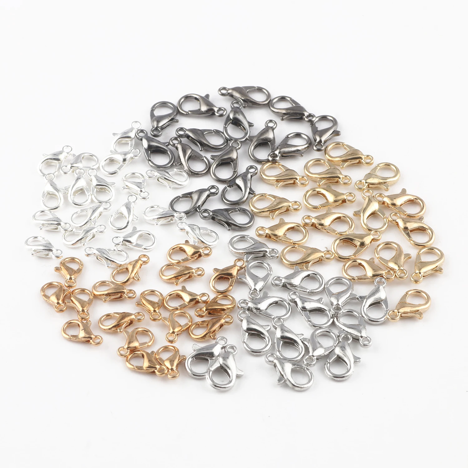 

Металлическая застежка-карабин для браслетов, ожерелий, ювелирных изделий «сделай сам», 50 шт./лот, 10x5 мм, 12x6 мм, 14x7 мм