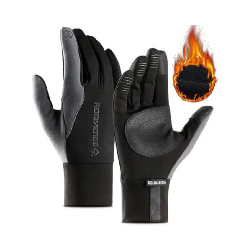 

Зимние мотоциклетные перчатки мужские водонепроницаемые ветрозащитные теплые флисовые велосипедные перчатки для езды на велосипеде с защ...