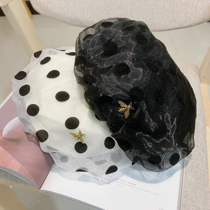 

Шляпа из органзы, кружевная, Дамский берет, весна, 202012-shi