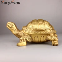 yuryfvna brass feng shui turtle statue money wealth luck tortoise figurine home desktop office decoration gift