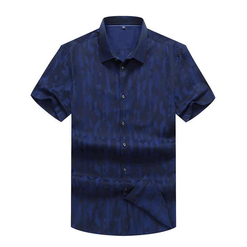 

Summer 2020 new men's fattening plus size short sleeve shirt fashion men's fat fashion casual printed shirt