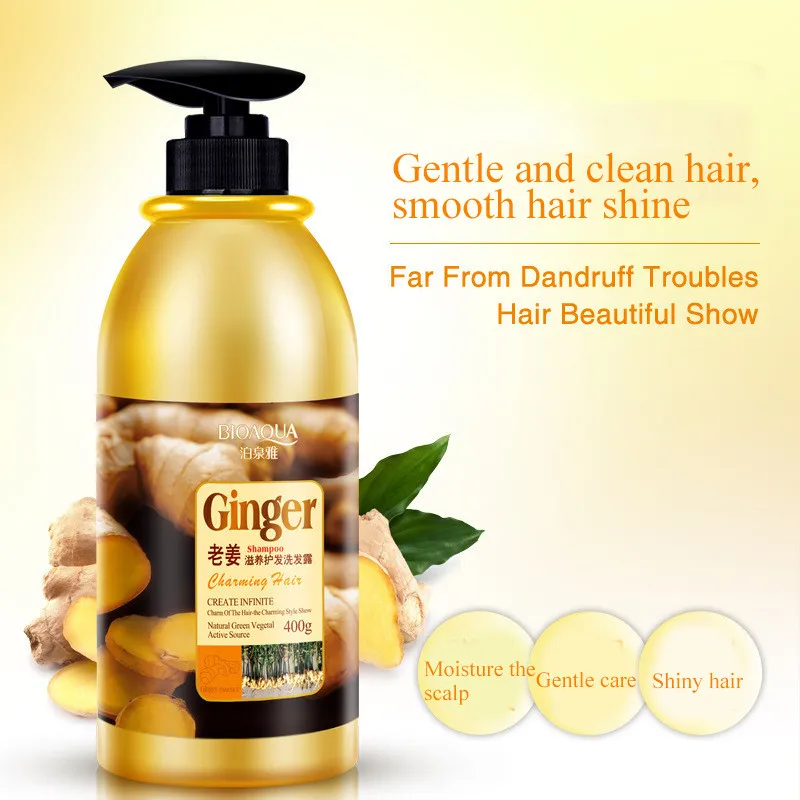 

Herbal Ginger Hair Shampoo No Silicone Oil Control Anti Dandruff Itching Cleansing Professional Hair & Scalp Treatment 400ml