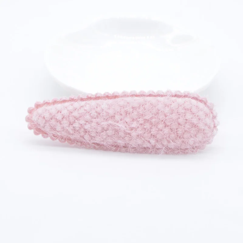 Pink 12pcs/lot 75mm Soft Fabric Lace Drop Clip Applique for Clothes Craft Sticker Patches DIY Baby Girl Hair BB Clips Accessories L54 - Цвет: Pink