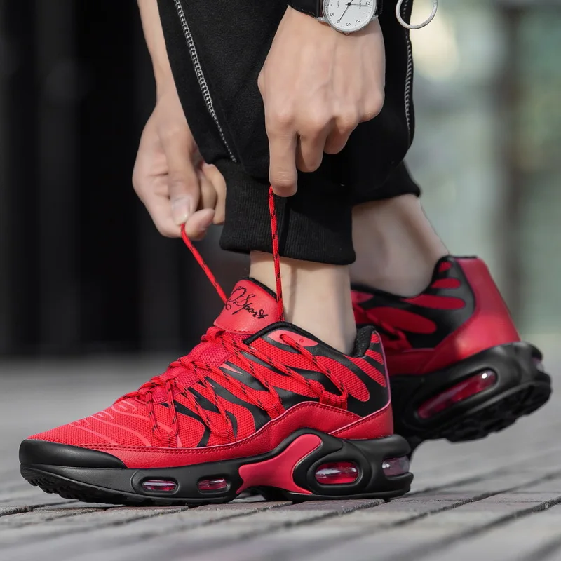 JIEMIAO Fashion Men Air Cushion Sneakers Big Size Leisure Running Shoes Outdoor Non-slip Breathable Male Sports Jogging Shoes