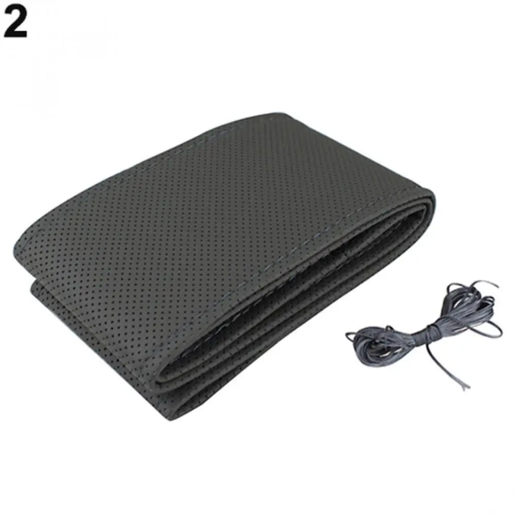 

DIY Soft Faux Leather Car Auto Steering Wheel Cover with Needle and Thread