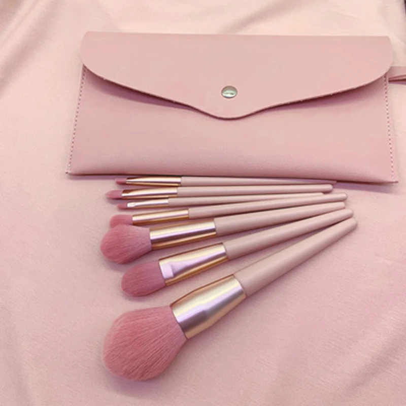 

2021 New Lotus Root Pink 12 Hot Sale Makeup Brushes Nude Set Tools Loose Paint Bevel Trimming Blush Flame Highlight