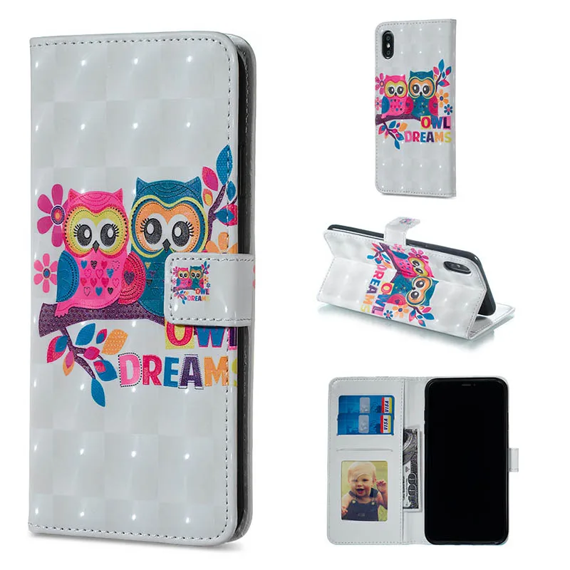 Couple Cat Кожаный бумажник чехол для телефона для samsung Galaxy S6 S7 Edge S8 S9 Plus S9+ S8+ G9650 G9600 цветочный флип-чехол для iPhone 11 8 7 чехол s - Цвет: Couple Cat