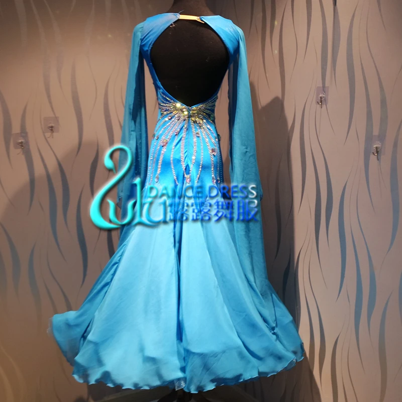 Женское платье для танго и вальса гладкое танцевальное конкурсов США 8 бальное