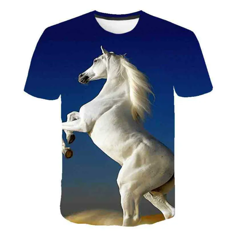 

2021 рубашка с коротким рукавом и 3D принтом животных, модная повседневная индивидуальная уличная футболка для мальчиков и девочек в стиле Хар...