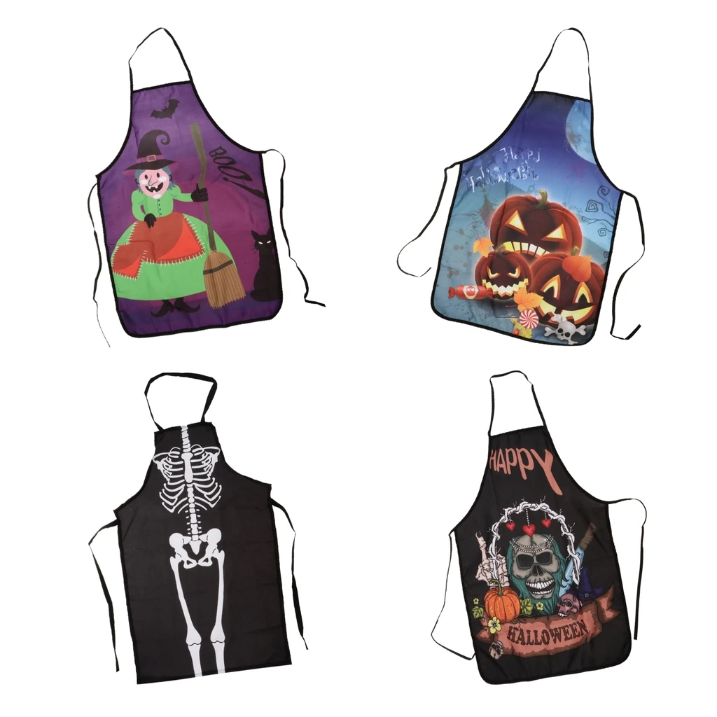 

Cosplay Cook Apron Halloween Skeleton Pumpkin Apron Costume Party Props