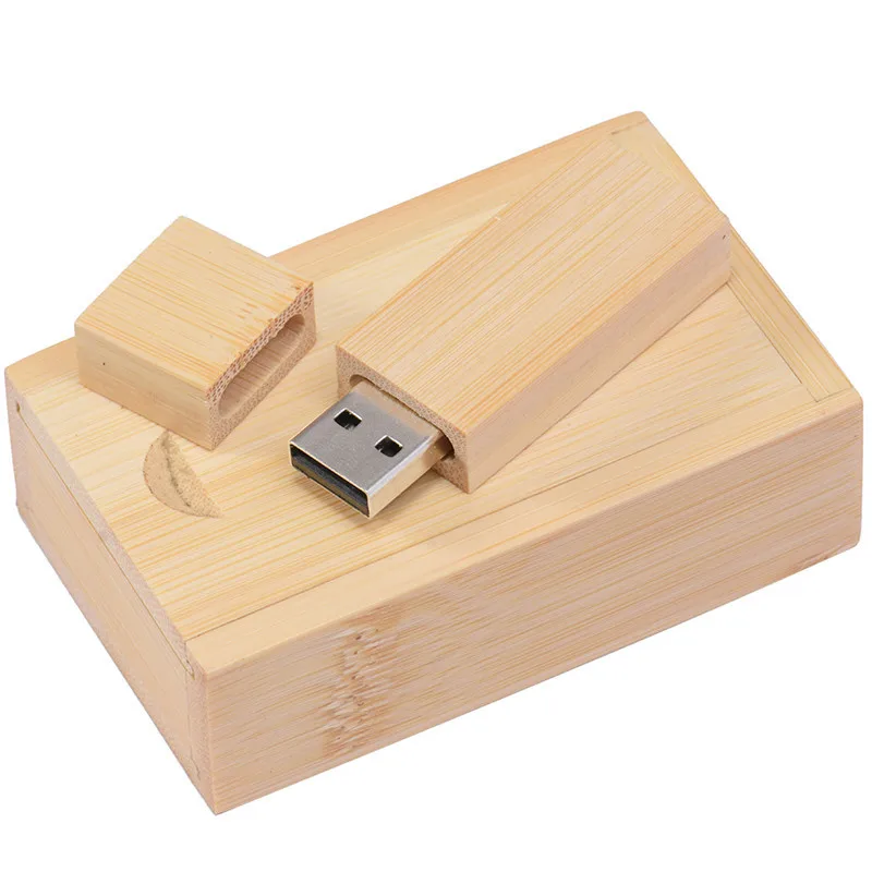 bamboo with box POWERONE(более 10 шт бесплатный логотип) Деревянный USB с коробкой usb флеш-накопитель 8 ГБ 16 ГБ 32 ГБ 64 Гб карта памяти свадебные подарки - Цвет: bamboo with box