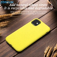 zoneum for iphone 11 case environmentally friendly material wheat straw biodegradable iphone 7 8 12 13 pro max phone case