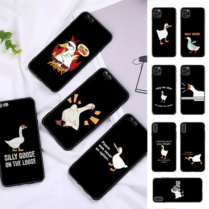 

FHNBLJ Duck Goose Game Phone Case for iPhone 11 12 13 mini pro XS MAX 8 7 6 6S Plus X 5S SE 2020 XR cover