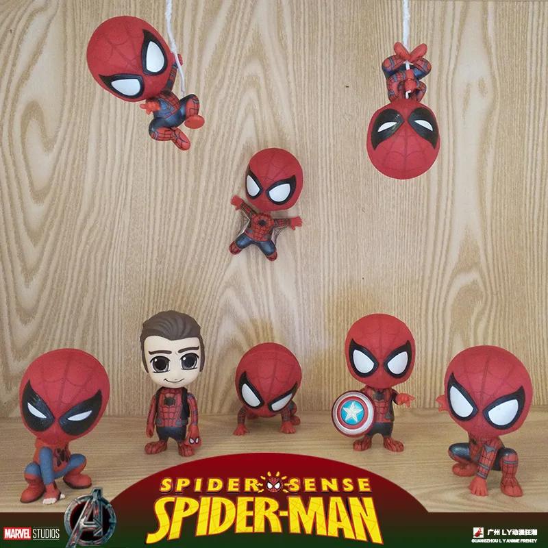 

Marvel Spider-Man Q version toy doll Avengers Return of Heroes model doll car decoration Christmas gift