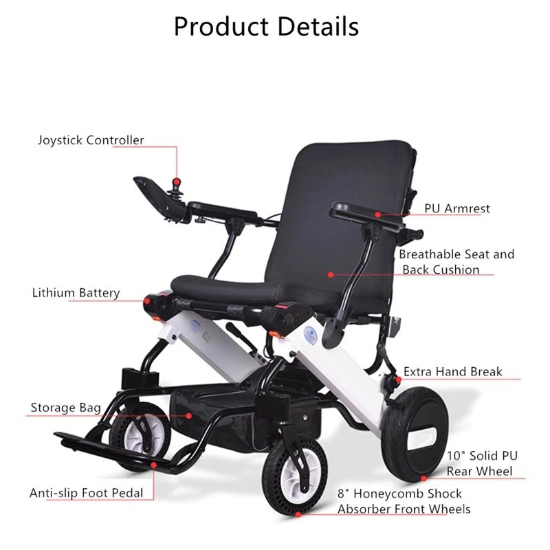 

Electric aluminum alloy folding lightweight portable elderly stroller elderly disabled four Power wheelchair