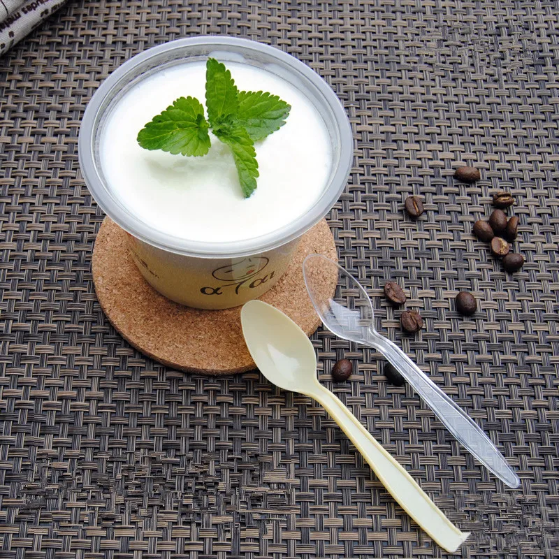 

50pcs High quality thick milk pudding yogurt jelly disposable packaging plastic cups ice cream dessert small cup with lid