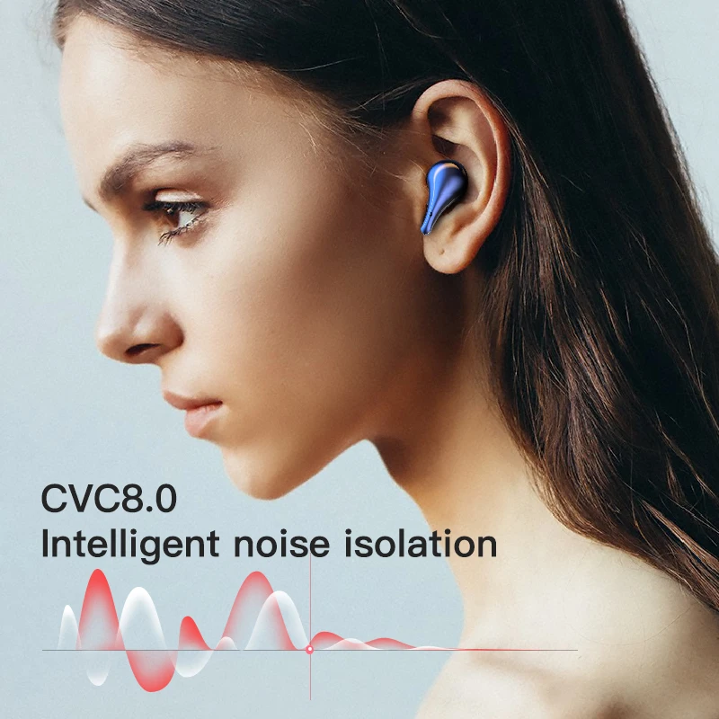 Новинка 2020 Bluetooth наушники CVC8.0 беспроводные с шумоподавлением спортивные
