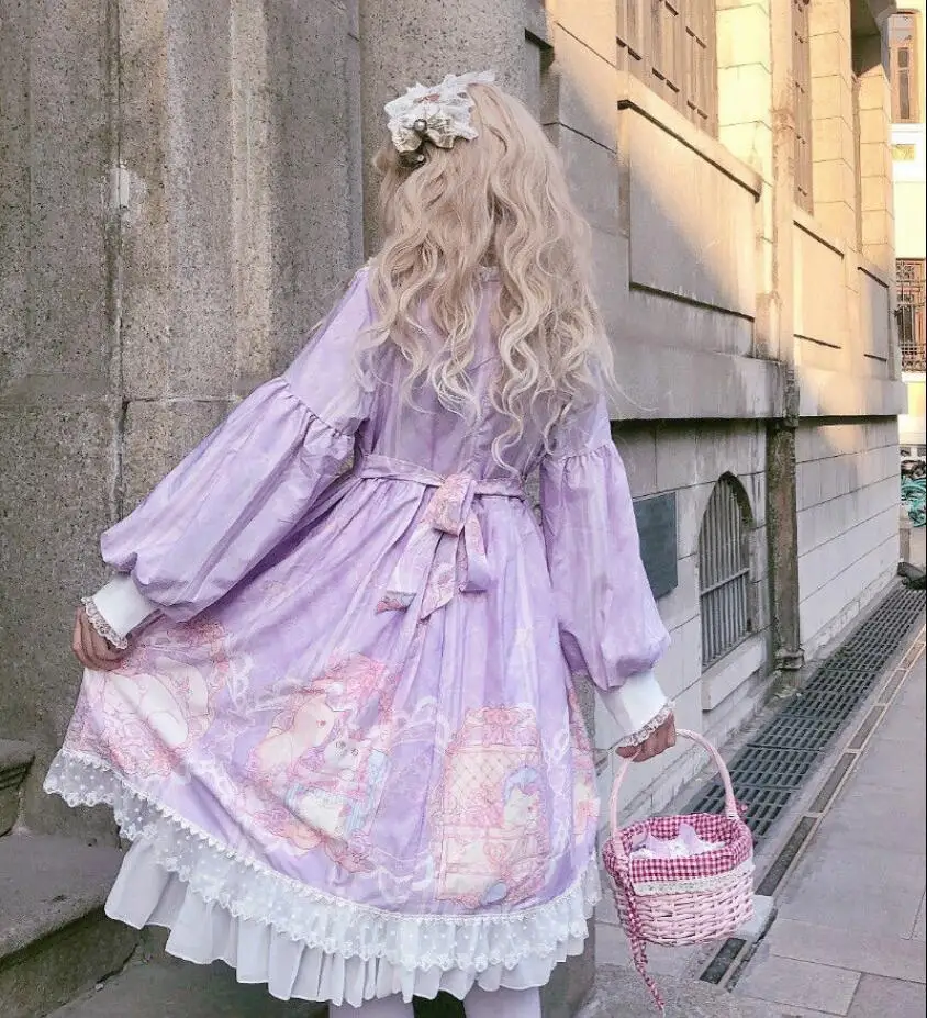 

Mothybot Japanese Purple Lolita Dress Private Manor Soft Girl Long Sleeves