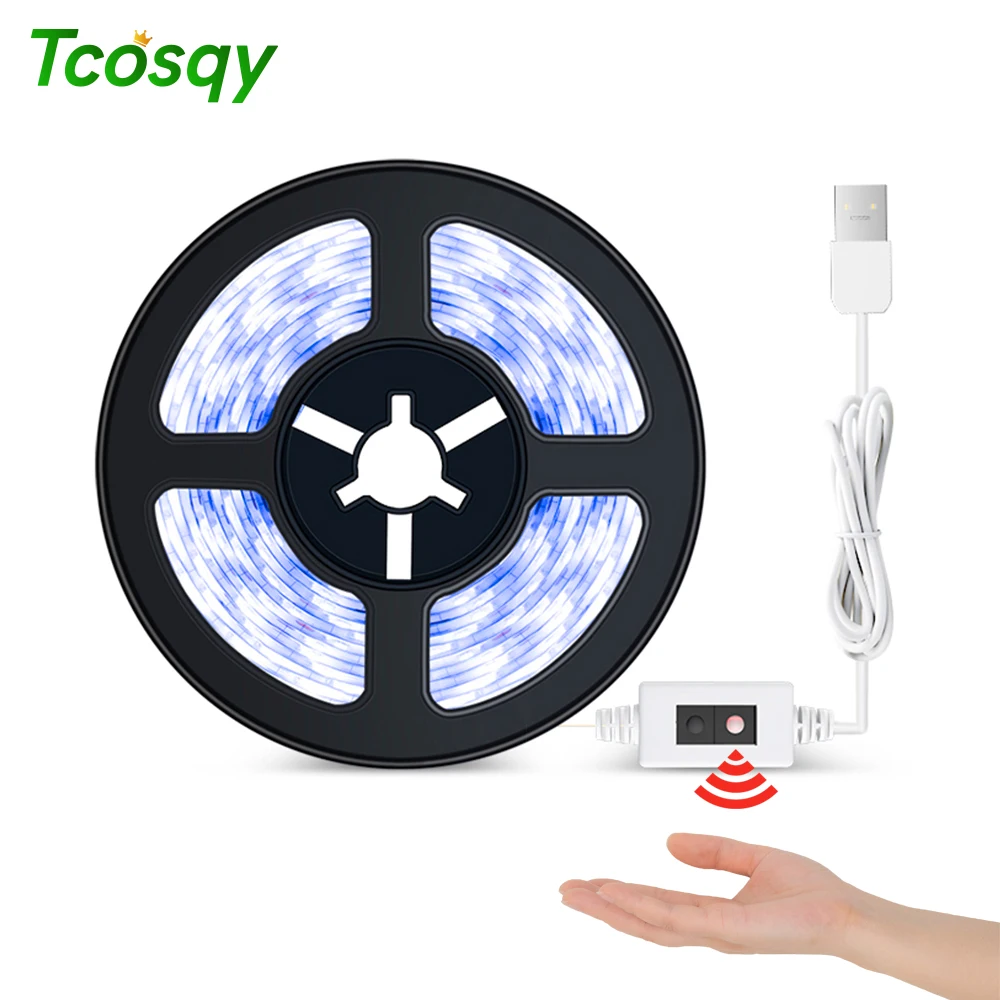 

Tcosqy hand scanning sensor lamp with warm white light 24key RGBW TV background wall atmosphere lamp cabinet lighting 1m2m3m4m5m