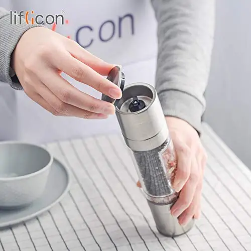 Мельница для перца Liflicon 2 в 1 мельница соли из нержавеющей стали со стеклянным