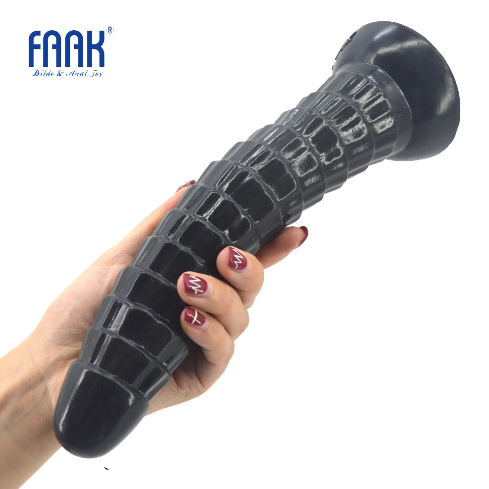 FAAK Super Long Silicone Anal Plug with Suction Cup Rough Surface Dildo Sex Toys for Women Men Erotic Sex Products Butt Plug