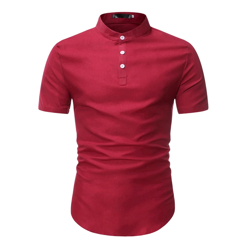 

2020 New Fashion Brand Short Sleeve Shirt Men Korea Men Korean Slim Design Formal Casual Men Shirt Fashion Solid Color Male