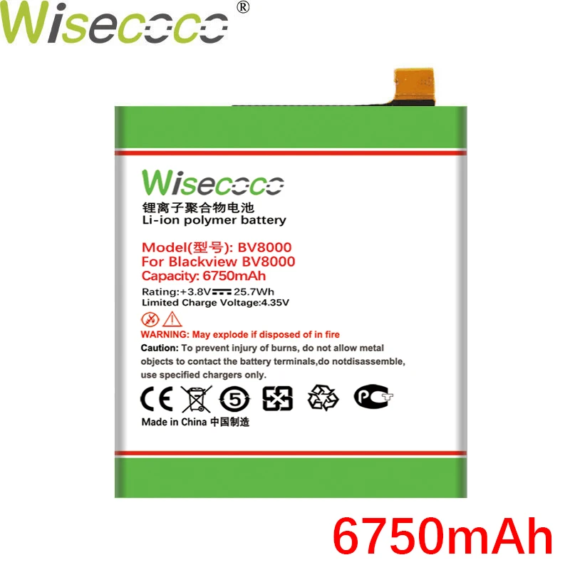 Wisecoco новая продукция батарея для Blackview BV6000 BV6000S BV7000 PRO BV8000 мобильный телефон