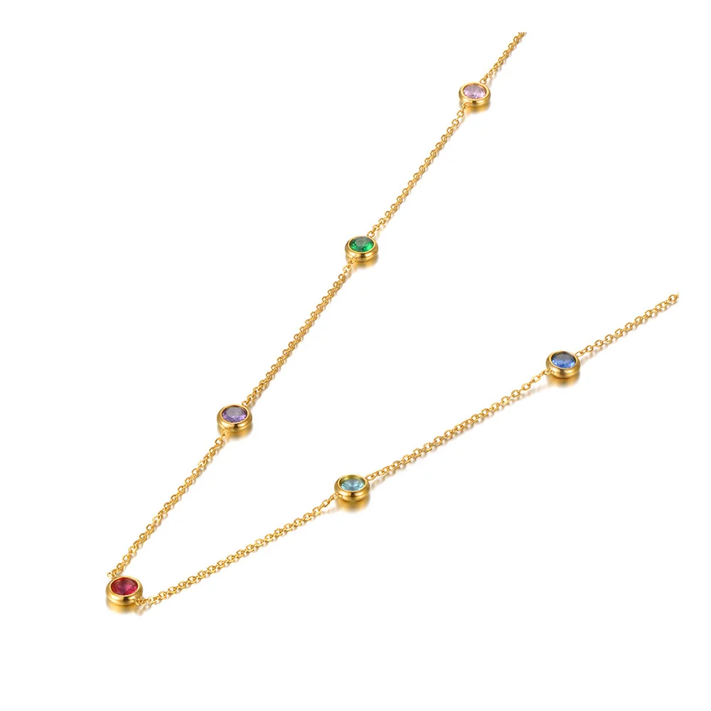 Lokaer Ожерелье из нержавеющей стали с цирконием