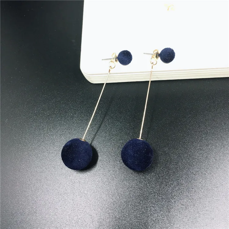 Модные красные черные плюшевые серьги капли в форме сердца для женщин корейские