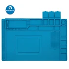 Теплоизоляционная Силиконовая накладка для электрической пайки 45x30 см, Ремонтный коврик с винтами