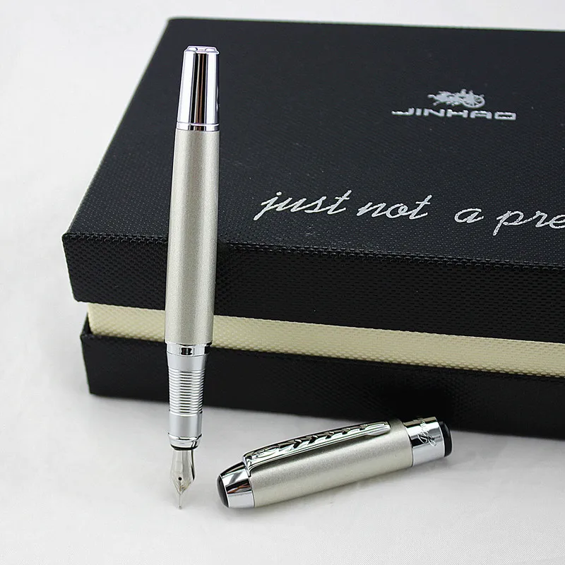 Jinhao 250 Гладкий зажим для шампанского и серебра 0,5 мм/1,0 мм ручка для каллиграфии высококачественная металлическая авторучка ручки для рождественского подарка