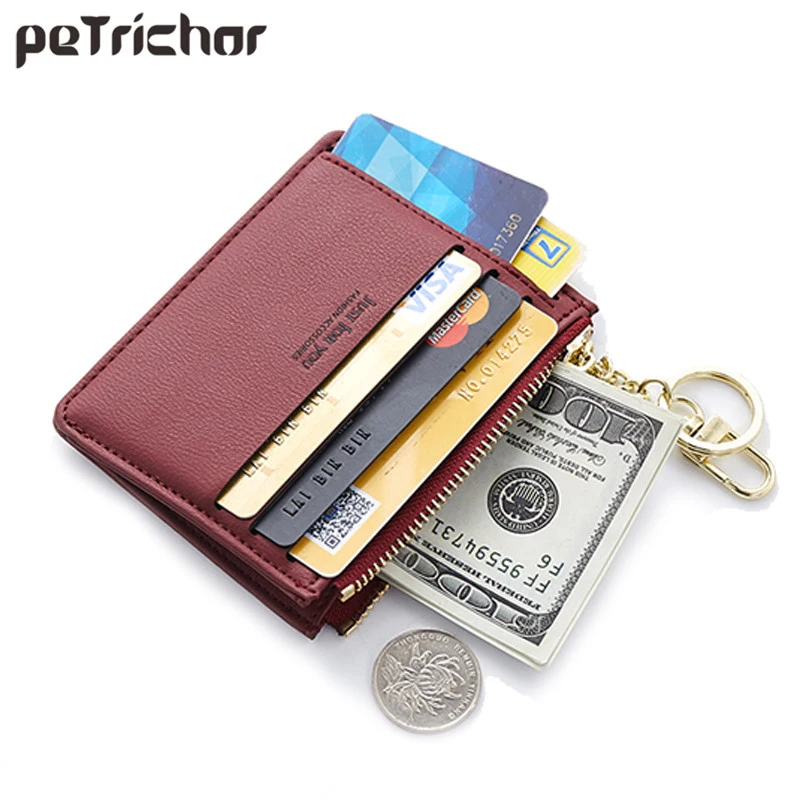 Мини держатель для карт женская мягкая кожаная сумка ключей маленькие кошельки