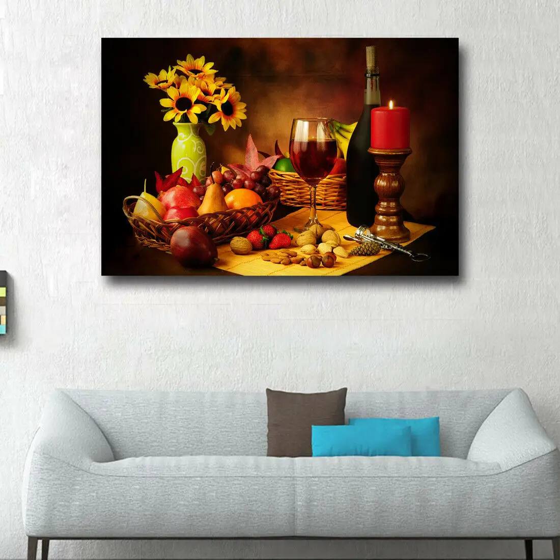 Modern home single red wine fruit oil painting canvas wall mural decoration | Painting & Calligraphy