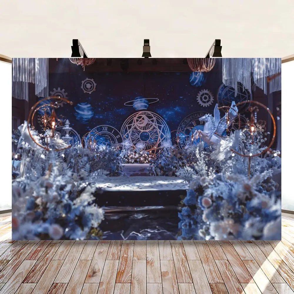 Виниловый фон для фотосъемки с изображением звездного неба планеты Луны Пегаса |