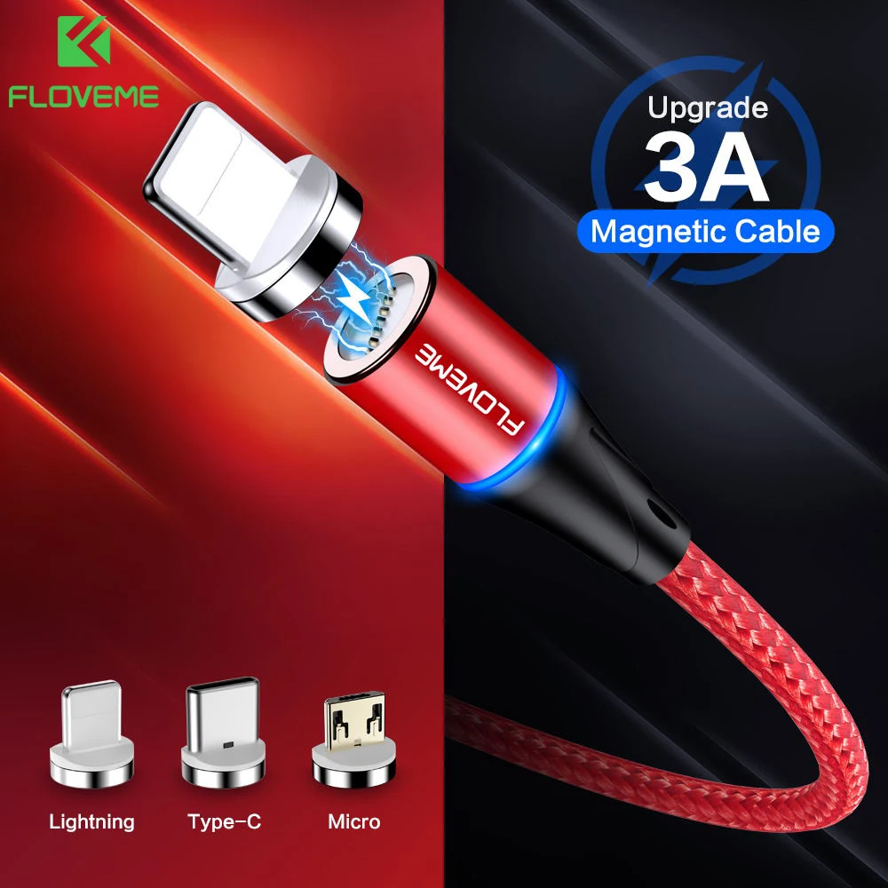 FLOVEME магнитный кабель Магнитное зарядное устройство Micro Usb для iphone type C адаптер