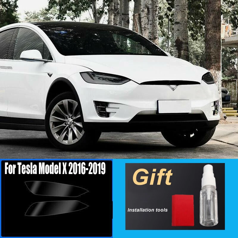 

Car LH+RH Tint Black TPU Transparent Headlights Protective Film Sticker Cover Trim For Tesla Model X 2016-2019 Accessories 2PCS