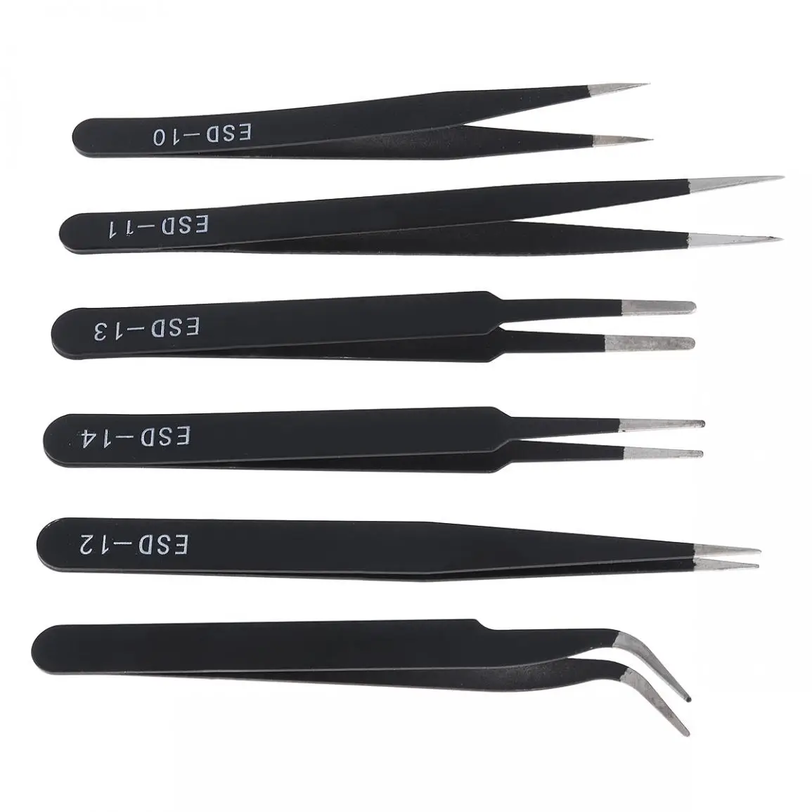 

6pcs/set Stainless Steel Electronic Tweezers 1.5MM Anti-static Fix Repair Tool Kit Jewelry Crafts Electronic Tweezer Set