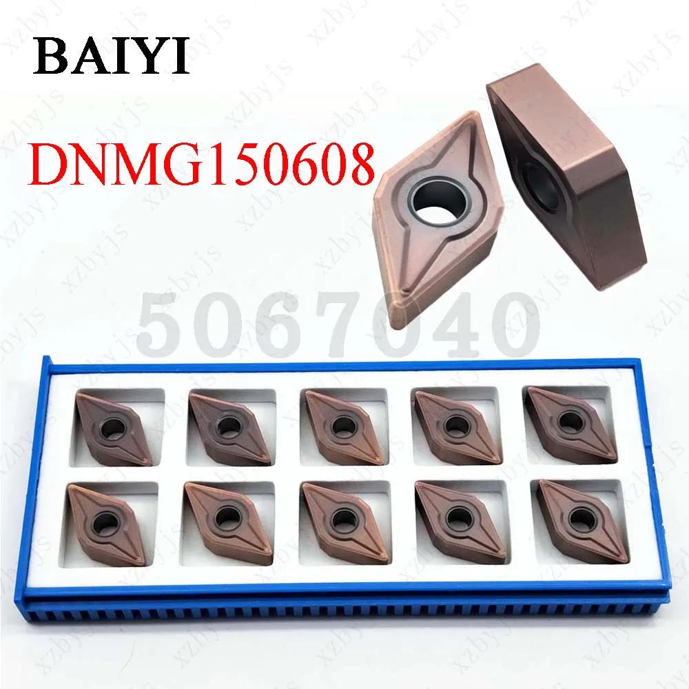 

Твердосплавные вставки BAIYI DNMG150608-EM ZM6025, резак, токарный инструмент, лезвие DNMG150608-EM для токарного станка, нержавеющая сталь DNMG150608