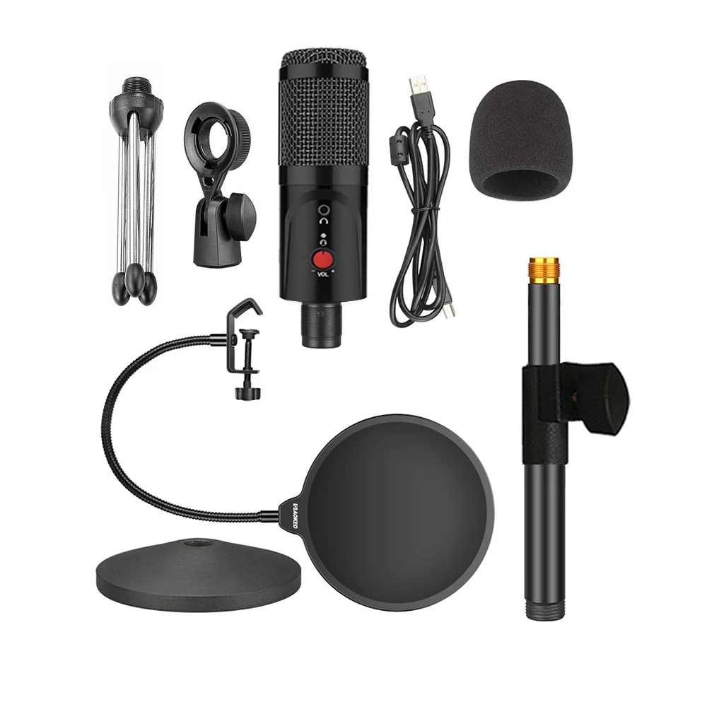 Конденсаторный микрофон USB-порт Студийный для ПК звуковая карта