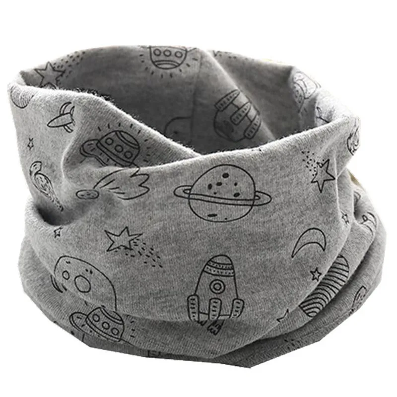 moonstar grey "из хлопчатобумажной ткани для мальчиков и девочек, шарф для девочек, для мальчиков Слюнявчики осень-зима теплые детские воротники шеи-хомут с круглым воротником для мальчиков и девочек шейный платок - Цвет: moonstar grey