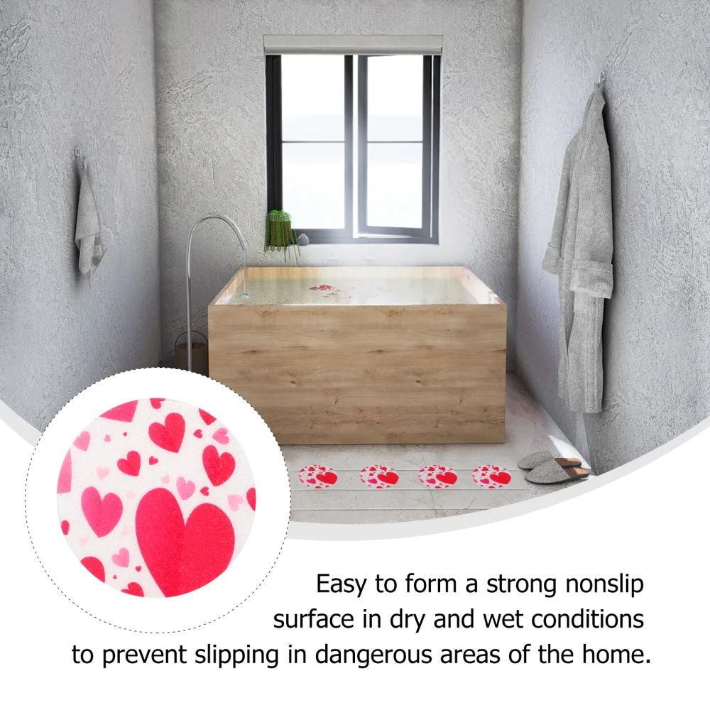 

10pcs Anti Skid Shower Stickers Bathtub Self-Adhesive Tape Strips with Scraper